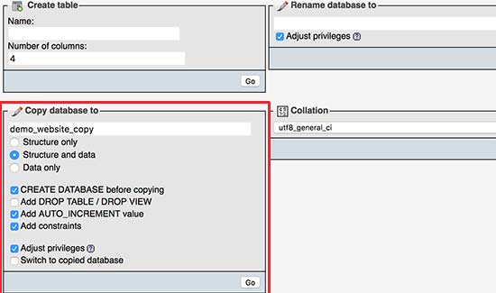 نحوه کپی کردن پایگاه داده با استفاده از phpmyadmin