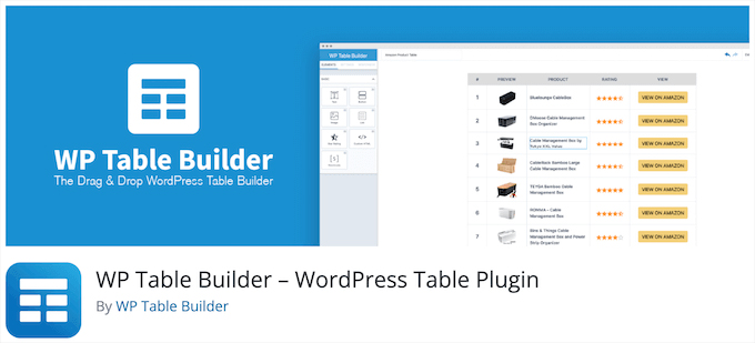 7- افزونه WP Table Builder | بهترین پلاگین‌ های جدول‌ ساز در WordPress