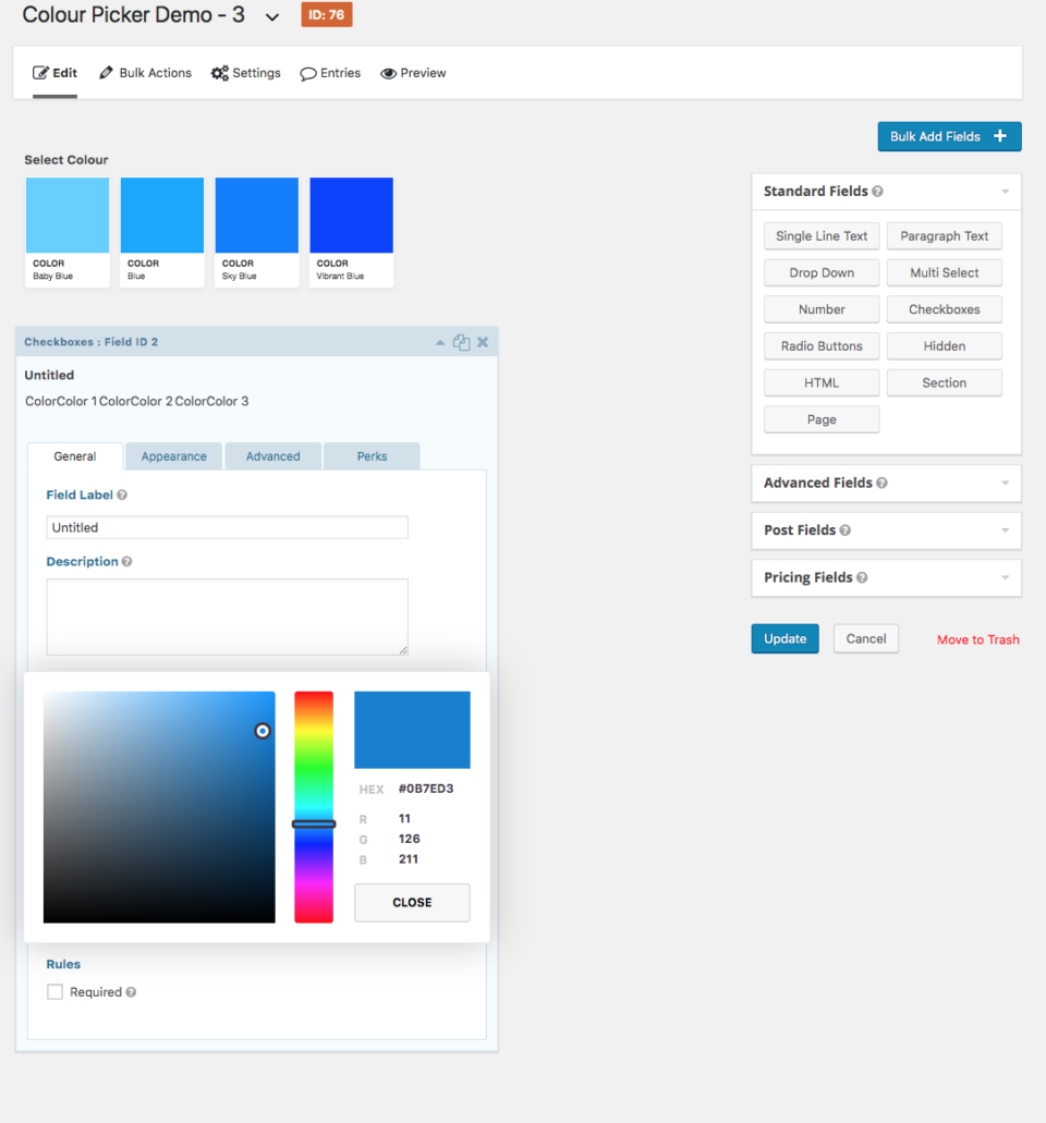 افزونه Gravity Forms Color Picker | افزونه انتخابگر رنگ در گرویتی فرم ...