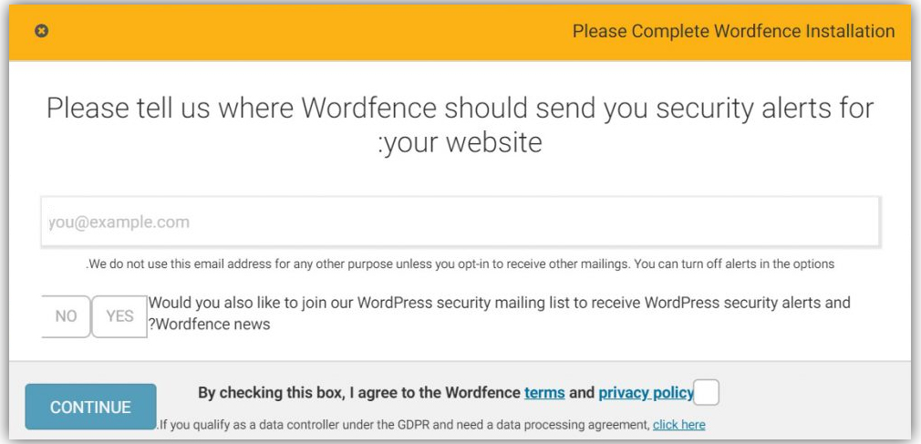 تنظیمات wordfence