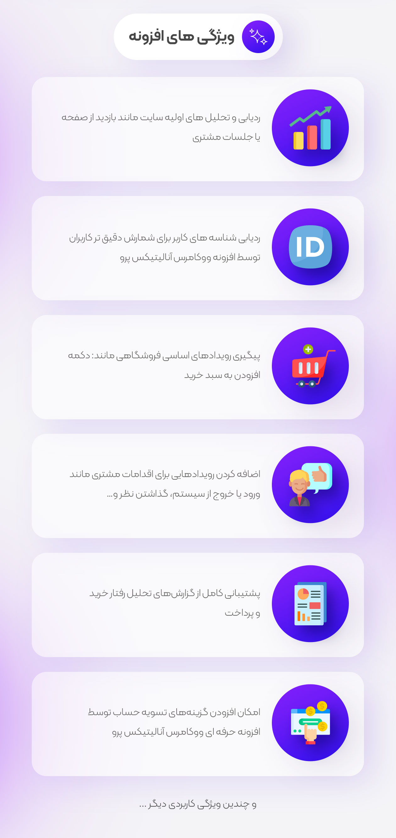 ویژگی های ووکامرس گوگل آنالیتیکس