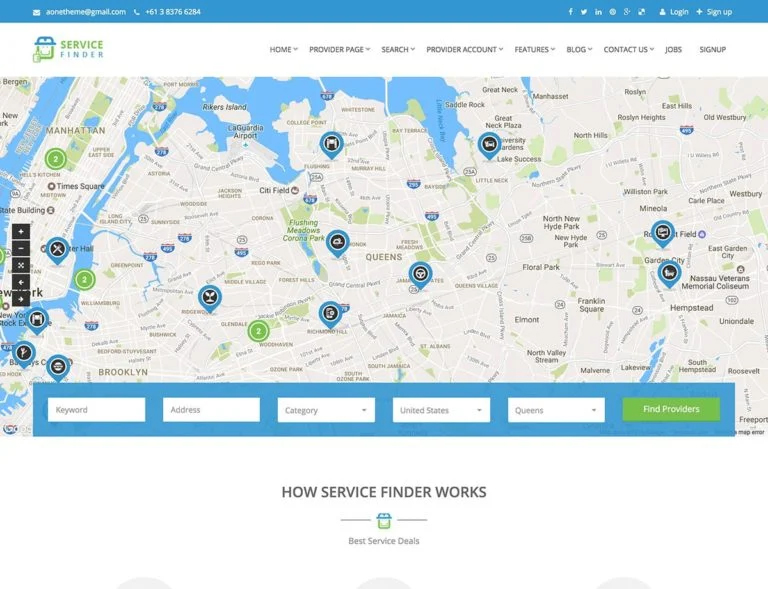 قالب Service Finder | بهترین قالب های دایرکتوری