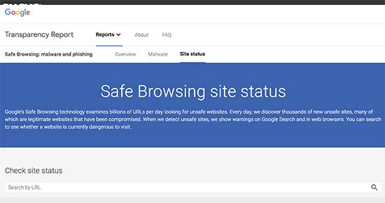 ابزار Google Safe Browsing | ابزارهای آنلاین تست امنیت سایت وردپرسی