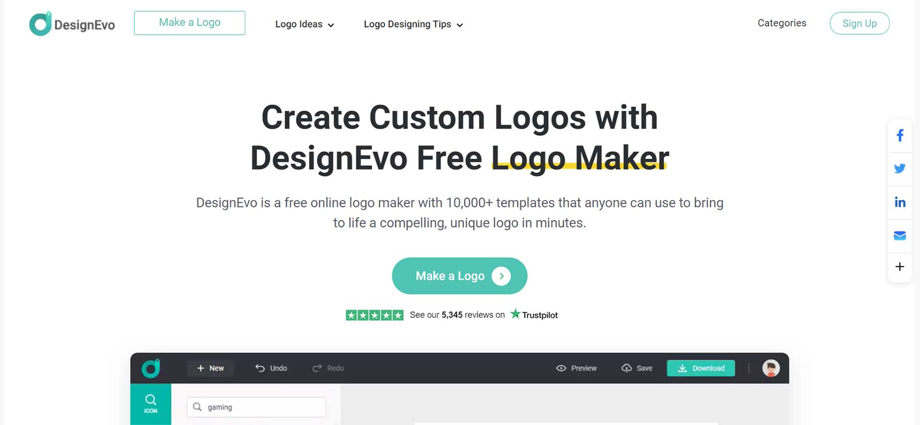2- سایت DesignEVO | سایت طراحی لوگو با ai