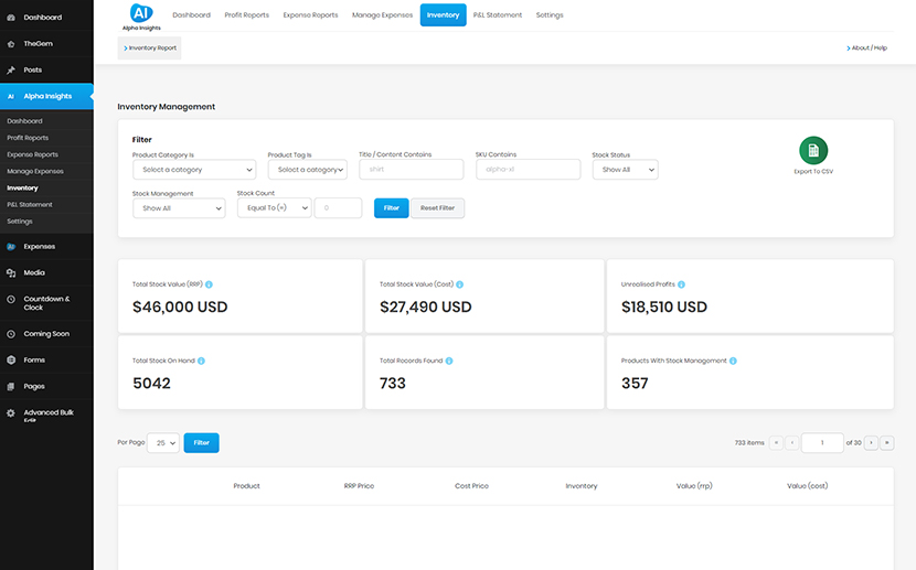 افزونه Alpha Insights