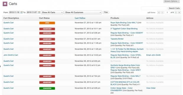 افزونه Cart Reports for WooCommerce