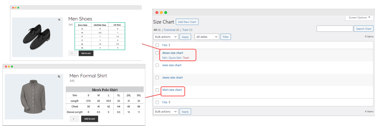 افزونه WooCommerce Product Size Guide