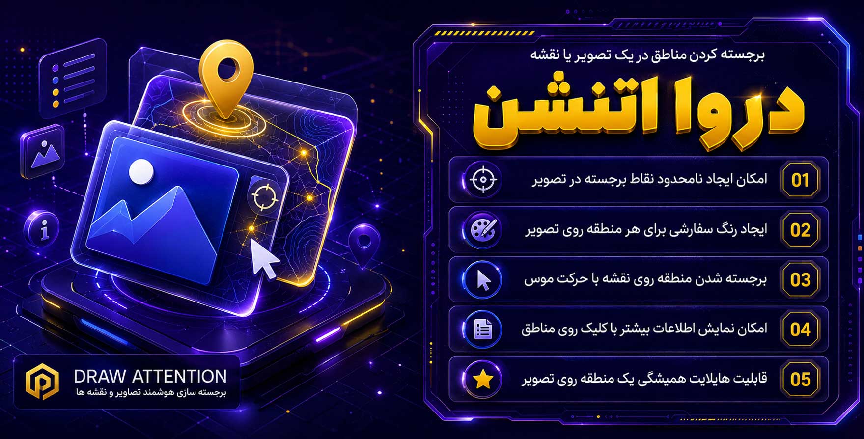Draw Attention Pro | ایجاد تصاویر تعاملی در وردپرس با قابلیت ثبت نقاط و اکشن های متنوع روی عکس