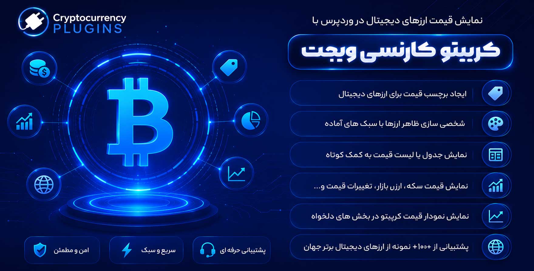 افزونه Cryptocurrency Widgets Pro | افزونه نمایش ارز های دیجیتال کریپتوکارنسی پرو