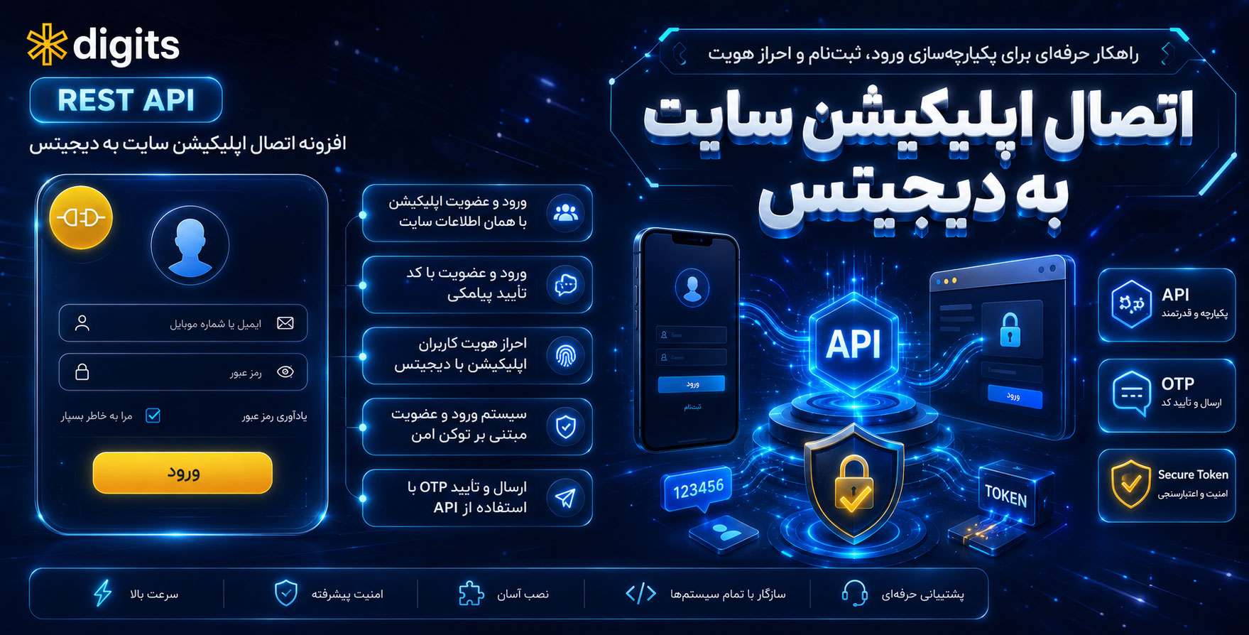 افزودنی دیجیتس Rest Api | اتصال اپلیکیشن سایت به دیجیتس و استفاده از امکانات افزونه در اپ