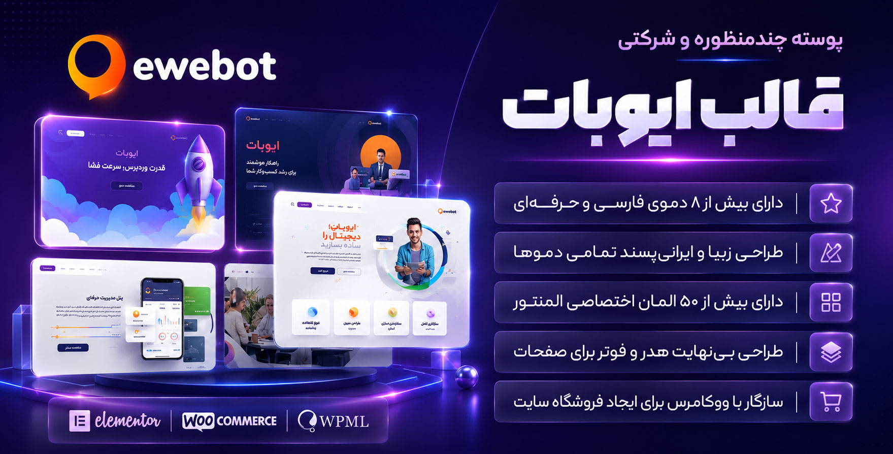 قالب Ewebot | قالب وردپرس سئومارکتینگ و چندمنظوره ایوبات