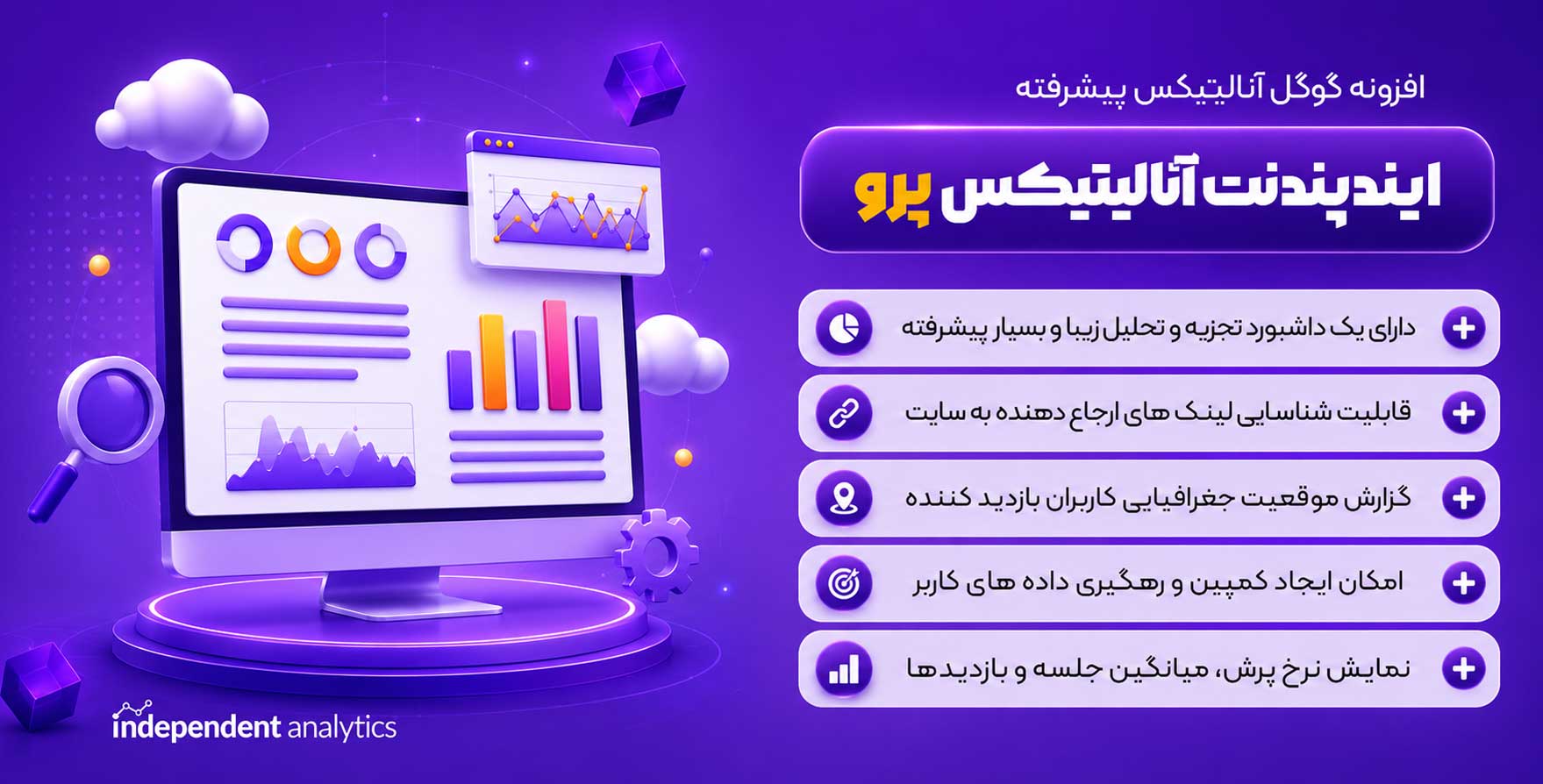 افزونه Independent Analytics | گوگل آنالیتیکس پیشرفته ایندیپندنت آنالیتیکس پرو