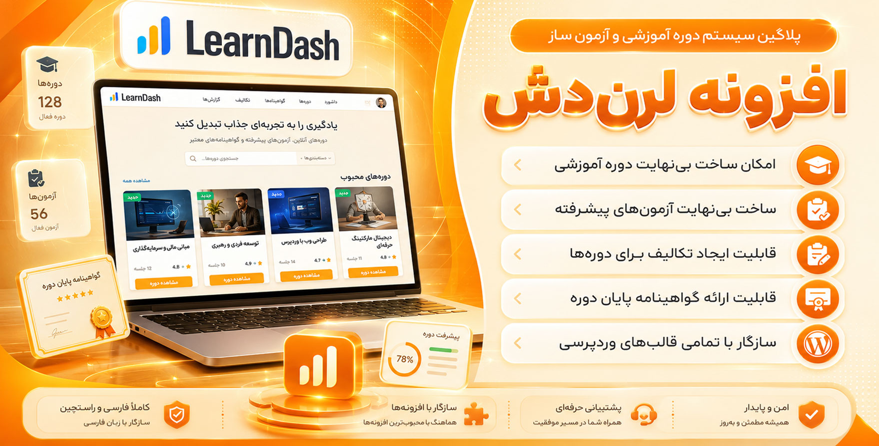 افزونه لرن دش LearnDash LMS | پلاگین سیستم دوره آموزشی و آزمون ساز