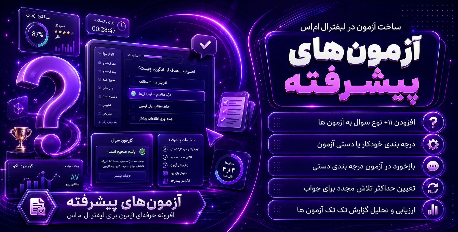 LifterLMS Advanced Quizzes | طراحی و ساخت آزمون های فوق پیشرفته در لیفتر ال ام اس