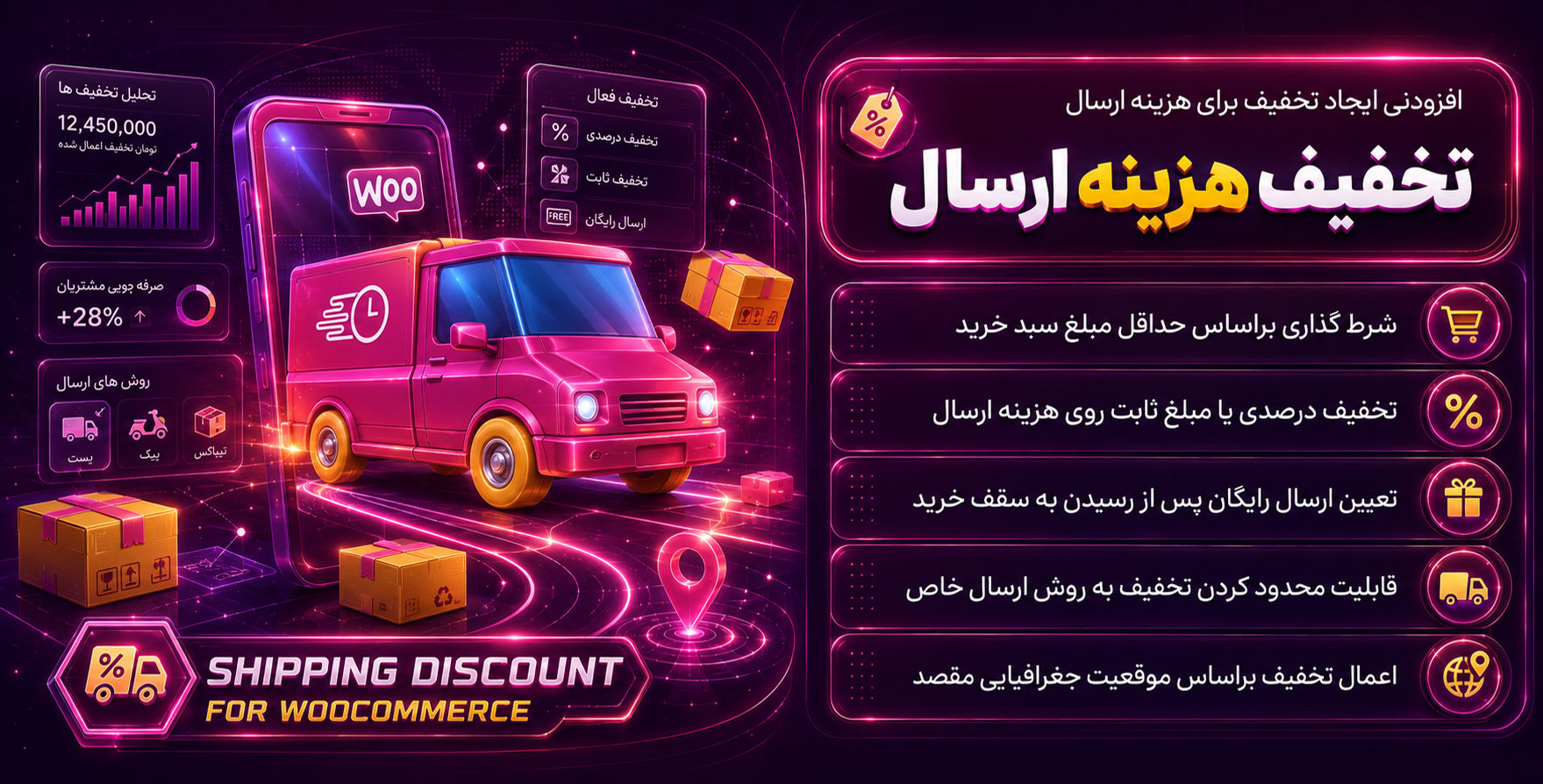 Shipping Discount for WooCommerce | افزونه پیشرفته تخفیف هزینه ارسال محصولات ووکامرس