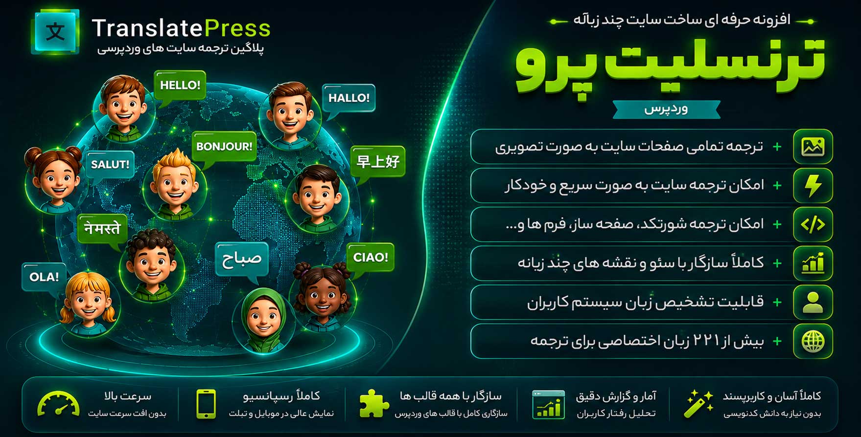 افزونه TranslatePress Pro | افزونه ترجمه وردپرس ترنسلیت پرس پرو