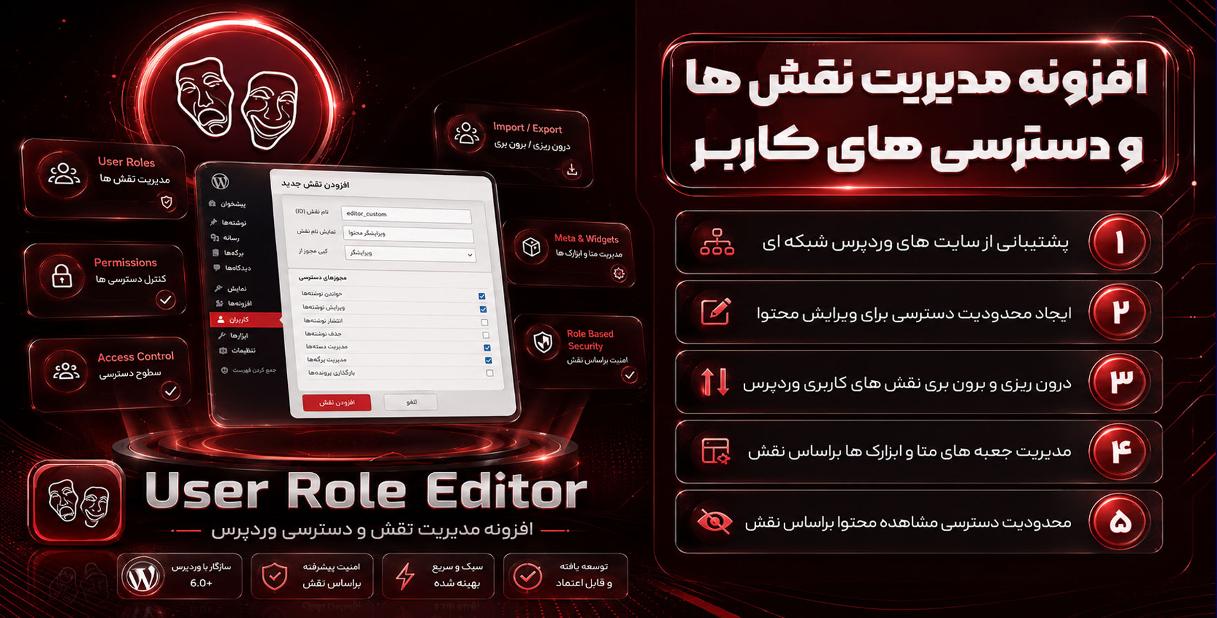 افزونه User Role Editor Pro | مدیریت نقش ها و محدودیت دسترسی کاربران در وردپرس