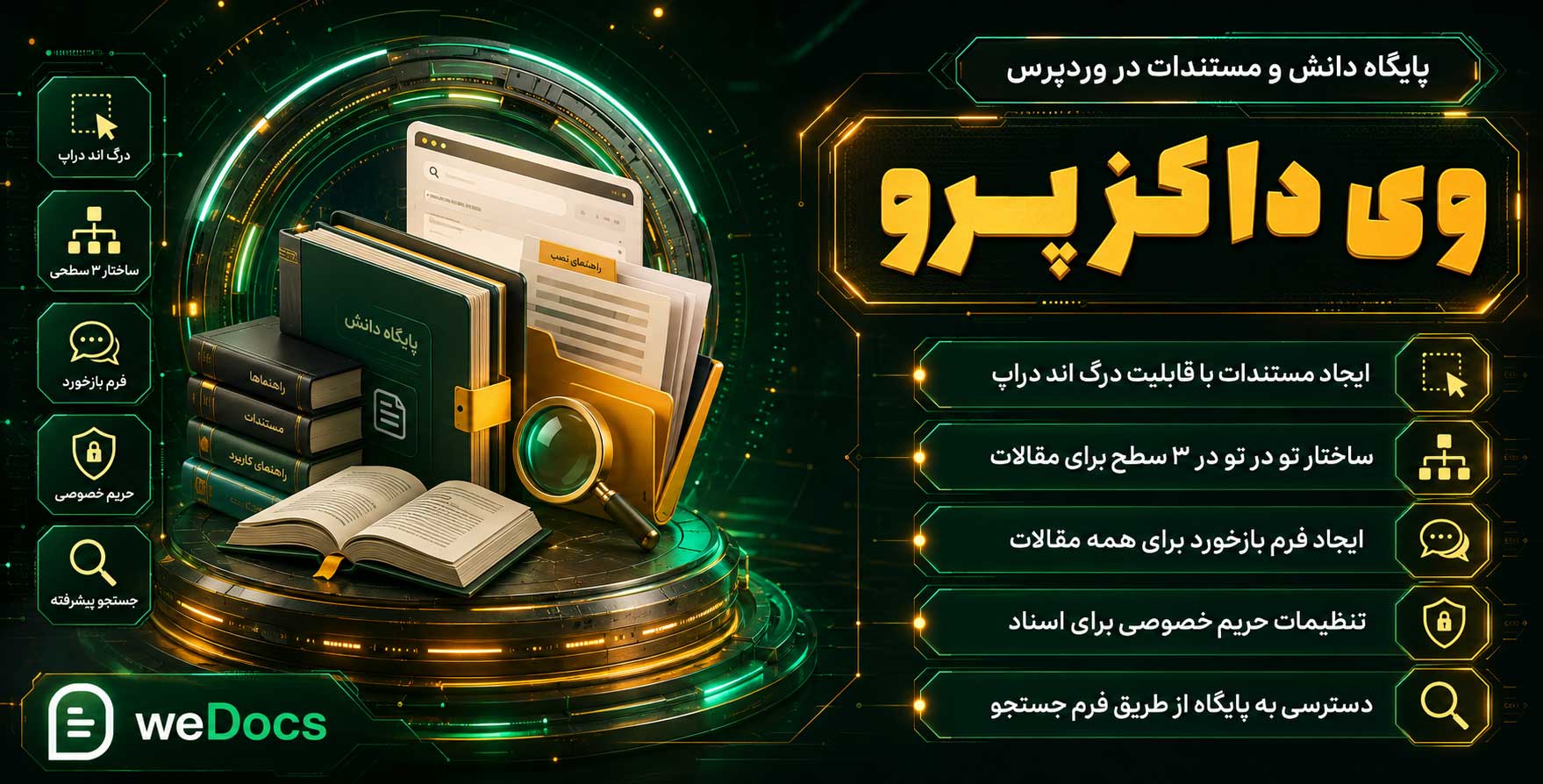 افزونه weDocs Pro | راه اندازی پایگاه دانش، مستندات و دانشنامه در وردپرس با وی داکز پرو