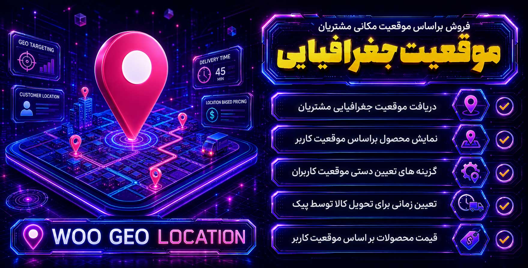 افزونه Woocommerce GeoLocation | پلاگین فروش محصولات براساس موقعیت مکانی مشتریان در ووکامرس