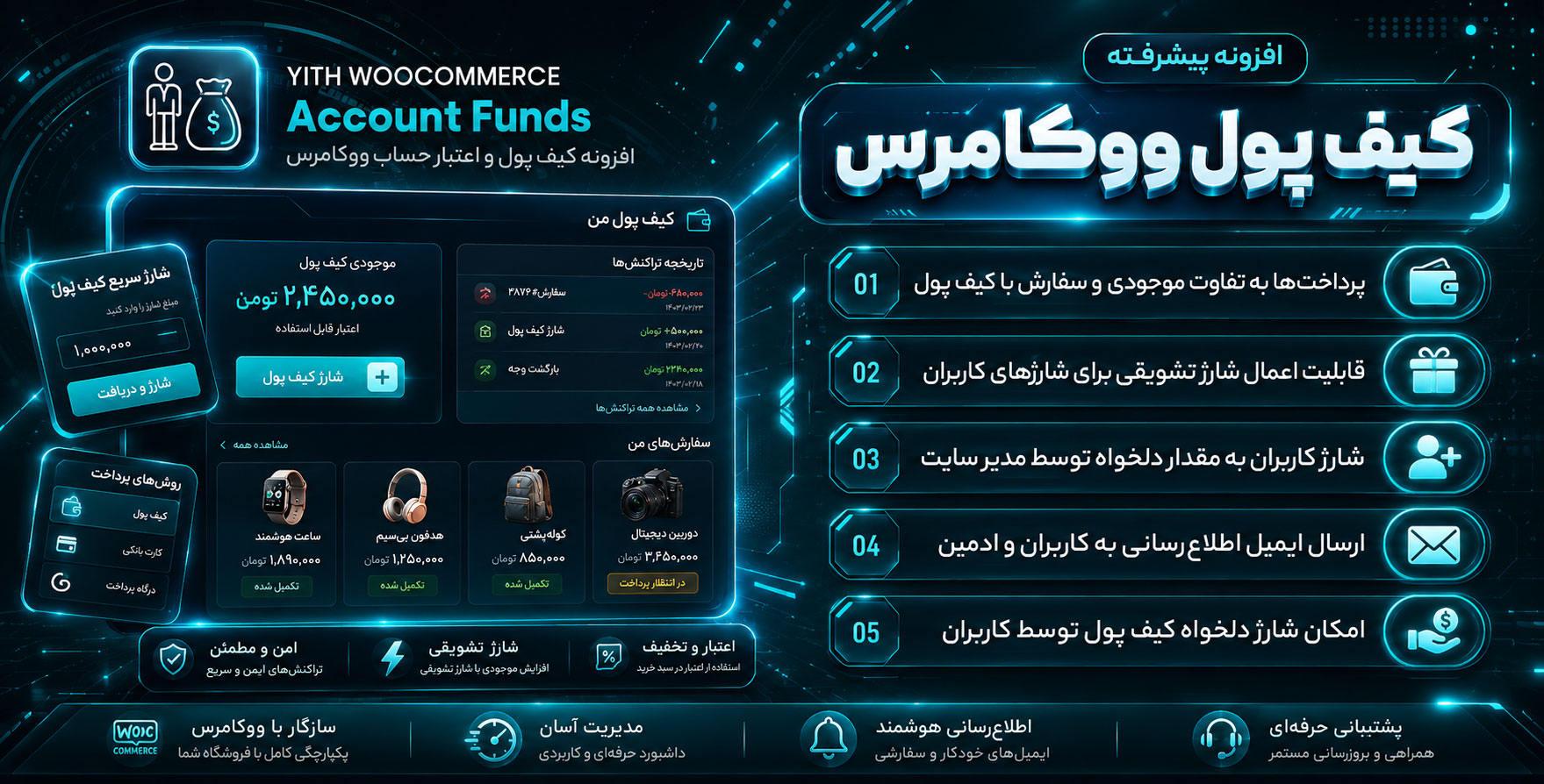 افزونه YITH Woocommerce Account Funds | راه اندازی کیف پول در ووکامرس