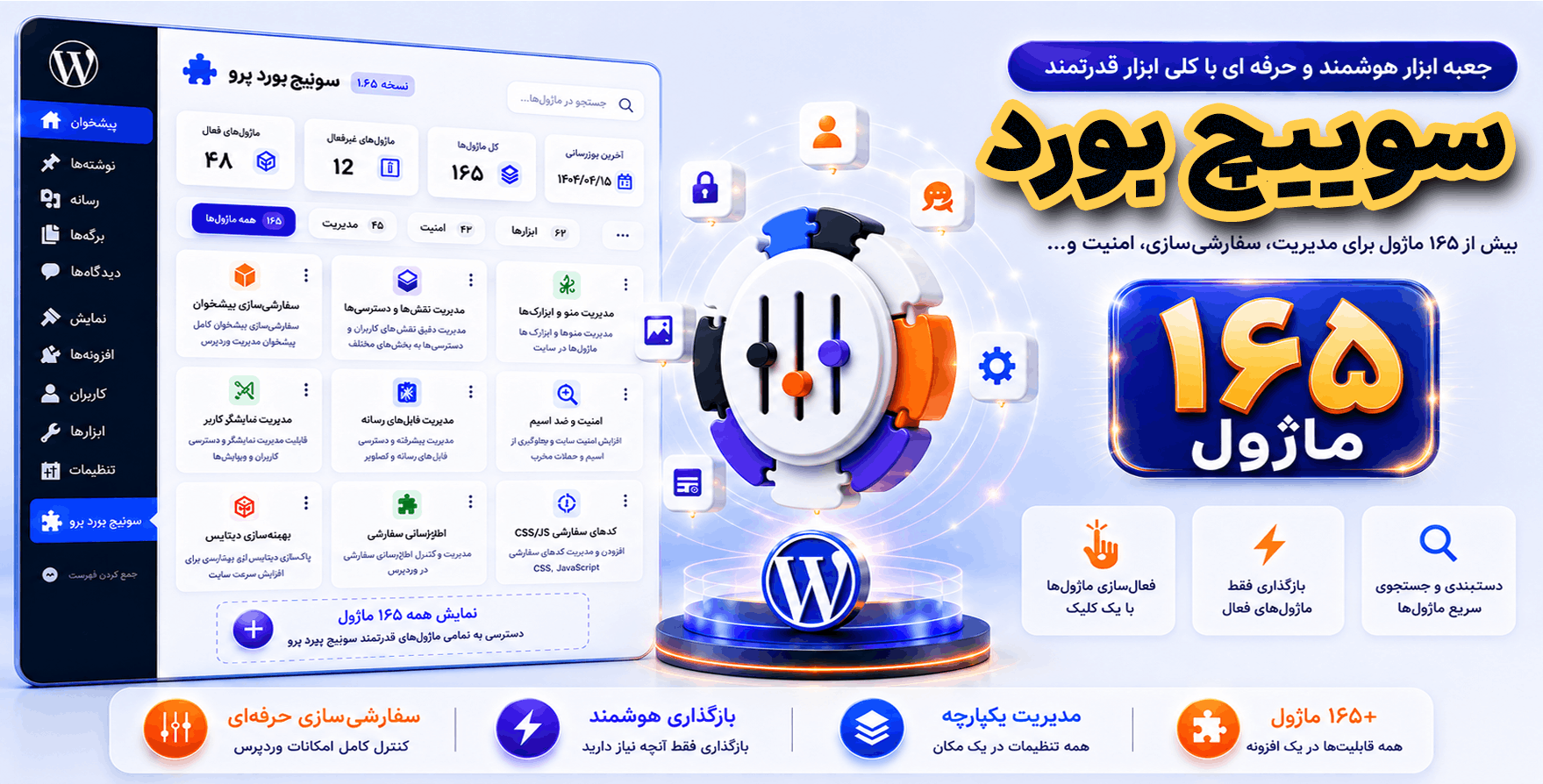 افزونه WP Switchboard Pro | جعبه ابزار وردپرس با بیش از ۱۶۵ ماژول در سوییچ بورد پرو