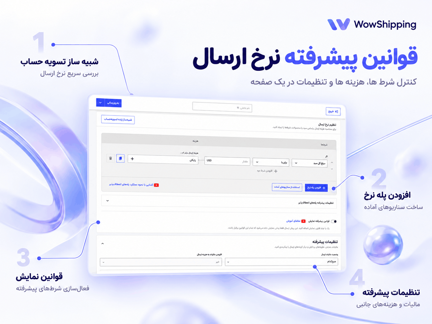 قوانین هزینه ارسال بر اساس کشور و استان مقصد
