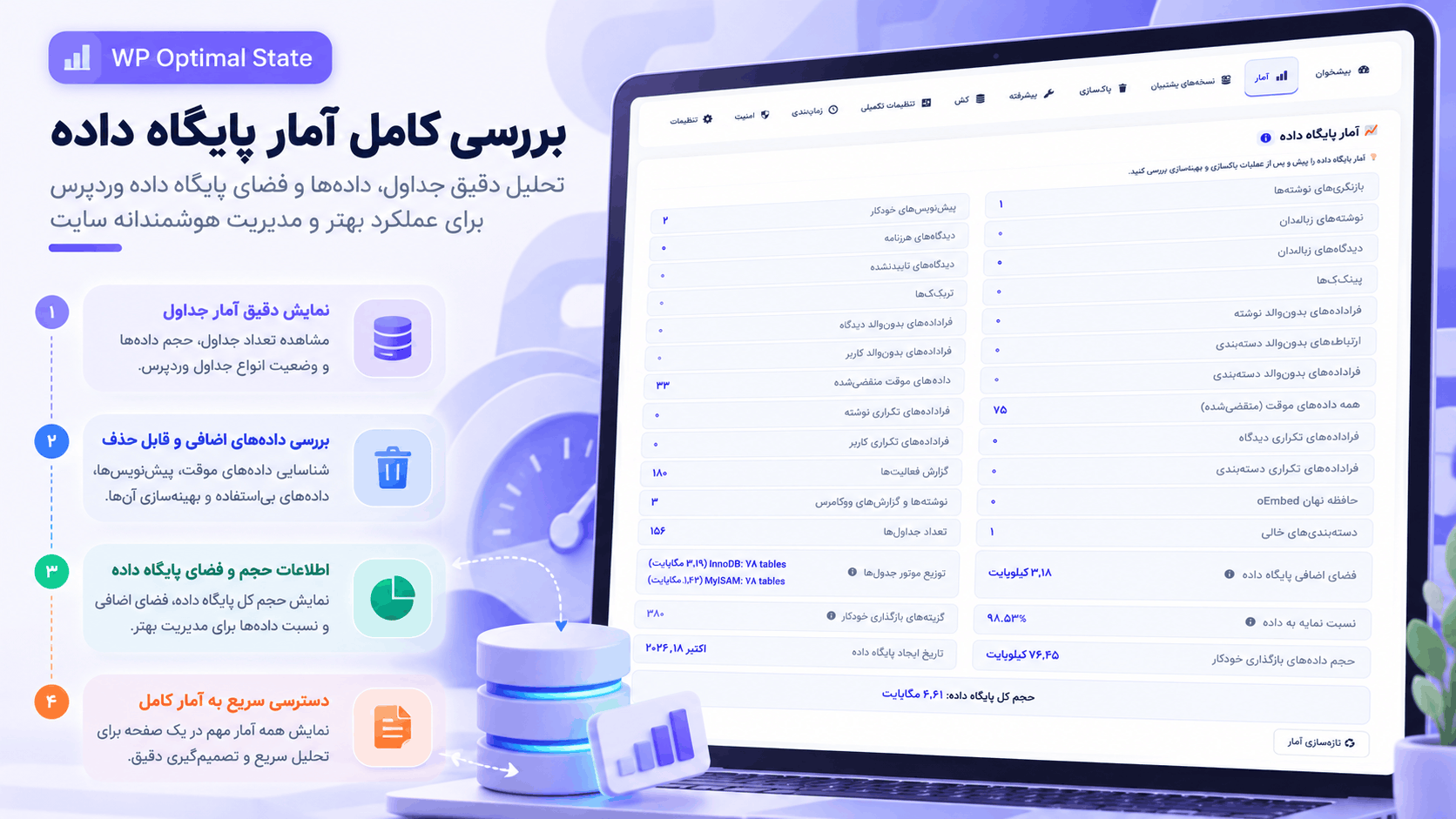نمایش امتیاز سلامت پایگاه داده وردپرس